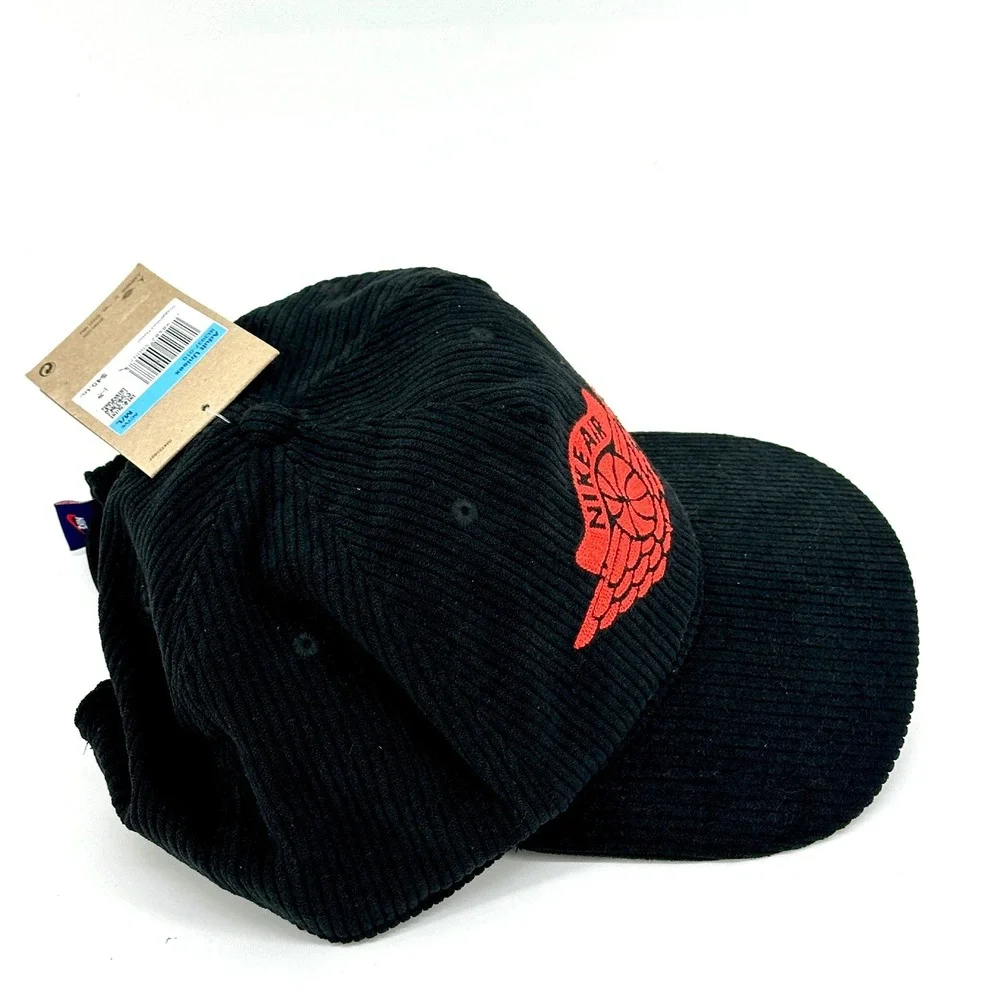 Nike Jordan Air Hat Unisex M/L Black Corduroy Adjustable Pro Cap IB3937-010 New - Picture 3 of 6